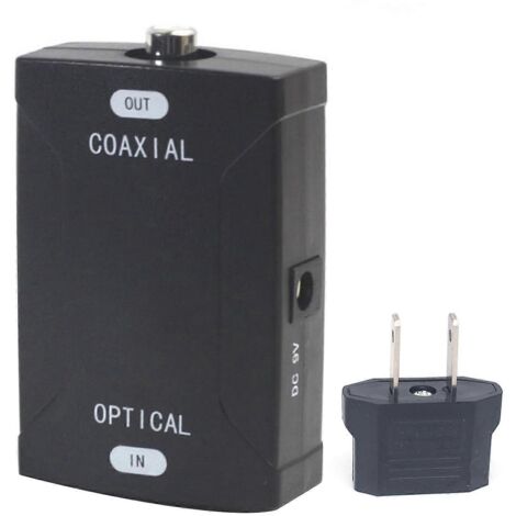 Convertisseur audio numérique coaxial vers optique 24 bits/96 kHz, câble optique, prise US/EU-US (1/5)
