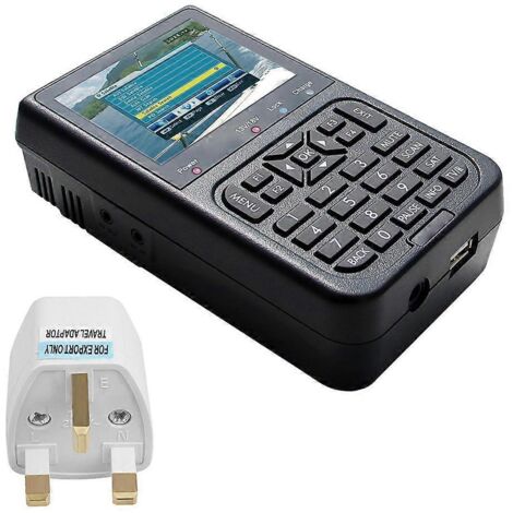 Détecteur de signal numérique pratique avec écran LCD 3,5 pouces, récepteur DVB-S FTA pour affichage - Prise britannique (1/5)