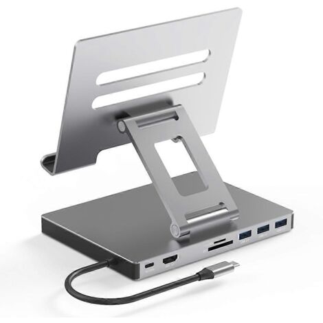 Hub USB-C avec 9 ports Gigabit Ethernet, 2 ports HDMI 4K, Ethernet et support pour ordinateur portable PD100W - 8 en 1 (1/5)