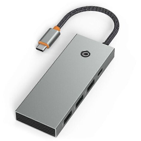 Hub USB Type-C 6 en 1 avec HDMI 4K, USB 3.0, charge rapide PD100W et connecteur Ethernet RJ45 - HC605A (1/5)