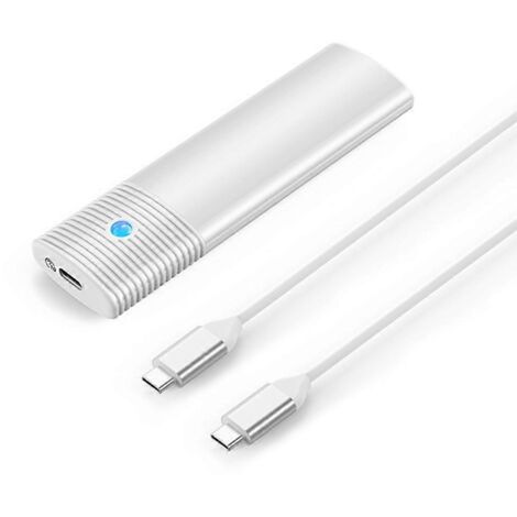 Boîtier pour disque dur SATA M.2 NVMe USB 3.2 10 Gbit/s compatible UASP 2 - Blanc (1/5)