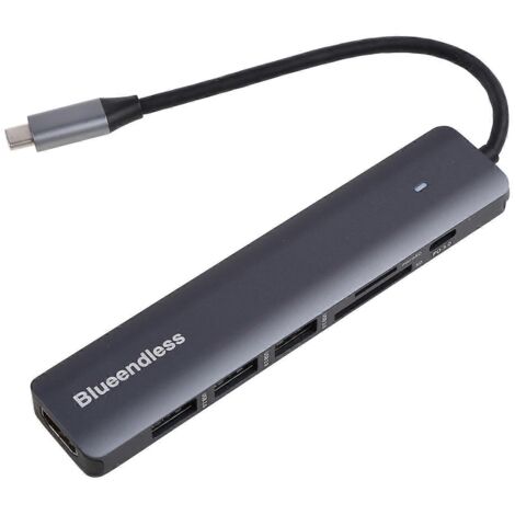 Station d'accueil Blueendless Upgrade Type C Hub HDMI-Compatible USB 3.0 PD 100 W - 7 en 1 (1/5)