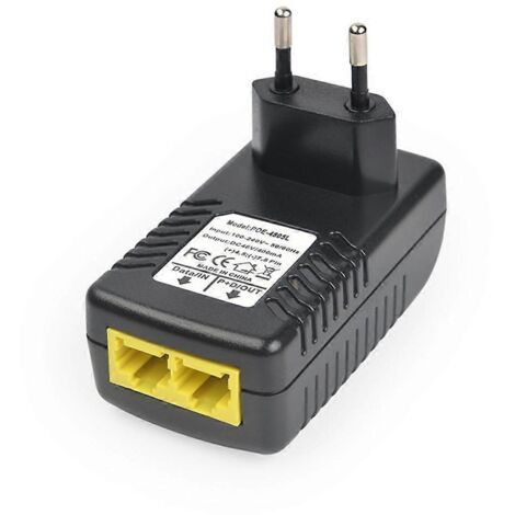 Injecteur PoE, adaptateur Ethernet avec prise murale (prise UE), tension d'entrée AC100240V. (1/5)