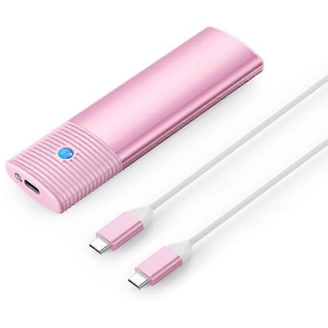 Boîtier pour disque dur SATA M.2 NVMe USB 3.2 10 Gbit/s compatible UASP 2 - Rose (1/5)