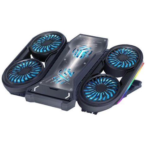 Refroidisseur magnétique pour ordinateur portable, base de refroidissement alimentée par USB, 6 ventilateurs silencieux, compatible avec la plupart des ordinateurs portables (1/5)