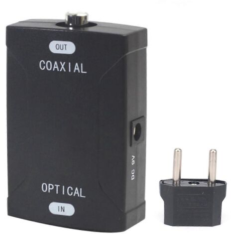 Convertisseur audio numérique coaxial vers optique 24 bits/96 kHz, câble optique, prise US/EU-EU (1/5)