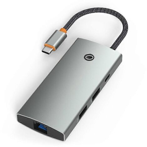 Hub USB Type-C 6 en 1 avec HDMI 4K, USB 3.0, charge rapide PD100W et connecteur Ethernet RJ45 - HC606A (1/5)