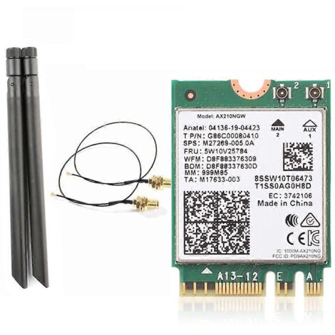 Carte réseau sans fil WiFi 6E mini PCI-E BT5.2 tri-bande AX210NGW 5374M - 1 (1/5)