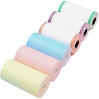 6 rouleaux de papier thermique coloré 57x30 mm pour caisses enregistreuses et imprimantes thermiques