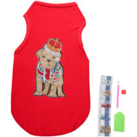 T-Shirt Personnalisé pour Chien avec Diamants à Broder - Artisanat et Accessoires DIY (Rouge L)