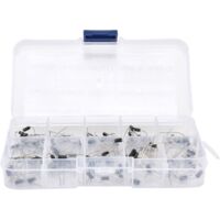 100 pièces Kit de Diodes Redresseuses Variées 1N4001‑1N5819 pour Composants Électroniques et Fournitures Industrielles