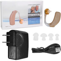 Aide auditive invisible pour seniors avec réduction du bruit - Amplificateur sonore léger 100-240V (prise US)