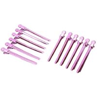 12 Épingles à Cheveux en Acier Inoxydable pour Teinture et Coiffure - Salon - Violet Rose