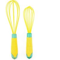 fouet De Cuisine Lot De 2 (jaune) Fouet De Cuisine En Silicone Fouet Multifonction Fouet Fouet Avec Mignon Manche De Lgume Fouet Pour La Cuisson