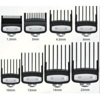 peignes Pour Sabot Wahl Tondeuse Cheveux,clip Mtallique, 8 Longueurs De Coupe Est De 1.5-25 Mm Convient Toutes Les Tondeuses Wahl De Taille Relle