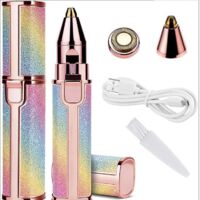 epilateur Sourcil, 2 En 1 Epilateur Facial Rechargeable, Epilateur Sourcil Electrique Pilation Lumire Indolore Avec Lumire Led Intgre Pour Visag