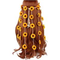 bandeau De Cheveux De Tournesol Hippie Bandeau De Cheveux Couronne De Fleurs, Perles De Tournesol Ajuster Fleur Chapeaux Bandeau Chapeaux Dcoratio