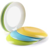 assiette Plastique Dessert Rigide Reutilisable Fte Camping 20cm Micro Onde - 7 Pcs