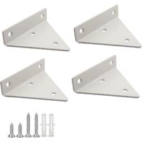 4 Pieces Floating Shelf Brackets Floating Metal Triangle Shelf Bracket Concealed Wall Shelf Bracket With 16 Screws For Living Room, Bedroom, Bathr