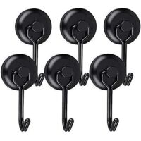 magnetic Hook Strong Magnetic Fridge Hook Black Neodymium Swivel Magnet Hook Magnetic Hooks Magnetic For Kitchen Dish Towel Table 6pcs