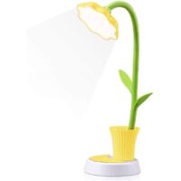 kids Desk Lamp,creative Led Rechargeable Desk Lamp Eye Protection Touch Sensor Table Lamp Dimmable Bedside Lamp With Pen Holder (yellow)
