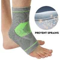 ankle Protector Green L Size 1 Piece Breathable Compression Support Sports Ankle Sprain Protector, Improves Blood Circulation And Relieves Swellin