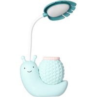 led Desk Lamp With Pen Holder Cartoon Animal Snail Multi-function Table Lamp Usb Charging Cute Gooseneck Desk Lamp For Students Kids Light(blue)