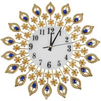 Horloge Murale Métal Doré Luxe - Décoration Intérieure Élégante