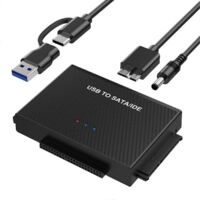 Adaptateur USB 3.0 vers SATA/IDE pour disque dur, prise UE ---