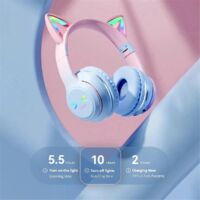 Casque sans fil Bluetooth à couleur dégradée avec micro, E--