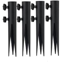 Lot de 4 piquets en acier pour torches, piquets de jardin pour éclairage extérieur --