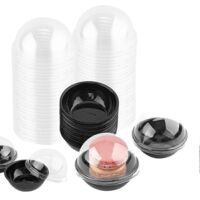 50 Pack Clear Plastic Mini Cupcake Container,for Mini Muffin Macaron--