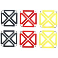 6PCS Kitchen Utility Foldable Silicone Trivets Mat Pad--