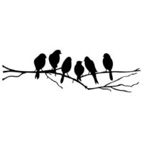Birds Wall Stickers bedroom art decoration wallpaper Black--