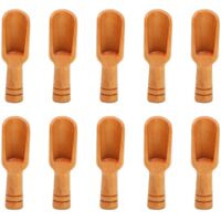 10PCs Wooden Mini Scoop Salt Sugar Coffee Spoon Kitchen Cooking Tool--