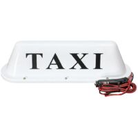 White Taxi Magnetic Base Roof Top Car Cab LED Sign Light Lamp 12V PVC--