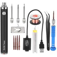 5V 15W Battery Powered Soldering Iron with USB Charge Soldering-Black--