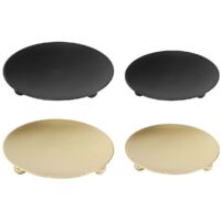 4 Pack Iron Plate Candle Holder, for LED & Wax Candles,(Gold+Black)--