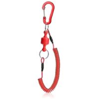 Fishing Strong Magnetic Steel Wire Anti-Iost Coil Lanyard 1.5M-Red--