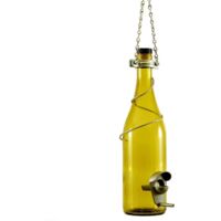 Wine Bottle Bird Feeders, Backyard Decor, Feeder, Yellow--