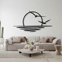 Sunrise Metal Wall Art, Sun and Seagulls Wall Decor, Metal Wall Decor--