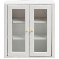 1:12 Miniature White Wall Cabinet Hanging Storage Toy--