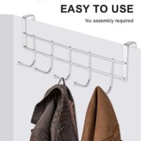Over the Door 5 Hooks Organizer Rack Clothes Coat Hat Towel Hanger--