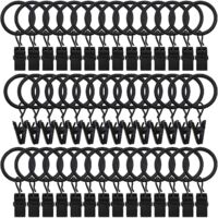42 Packs of Curtain Ring,with Clips,Decorative Curtains,1 Inch,Black--