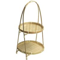 Bamboo Weaving Wicker Baskets Dish Storage Fruit Bread Food--