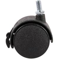 Furniture Swivel Locking Caster 8mm Screw Stem 2-inch Dia Wheel Black--