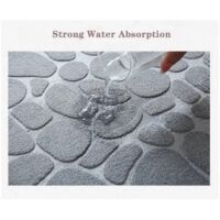 Cobblestone Bathroom Rugs Water Absorbent Bath Mats(50X80cm,Brown)--