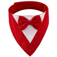 Dog ,Formal Dog Wedding Collar with Bow Tie,Pet Party,L Red--