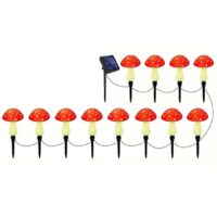 Solar Mushroom Fairy Lights Outdoor Garden Pathway Decoration-12pcs-