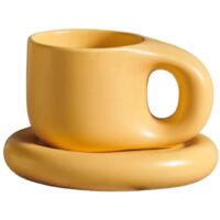 Ceramic Mug Nordic Ins Fat Handle Breakfast Coffee Milk Water Cup--